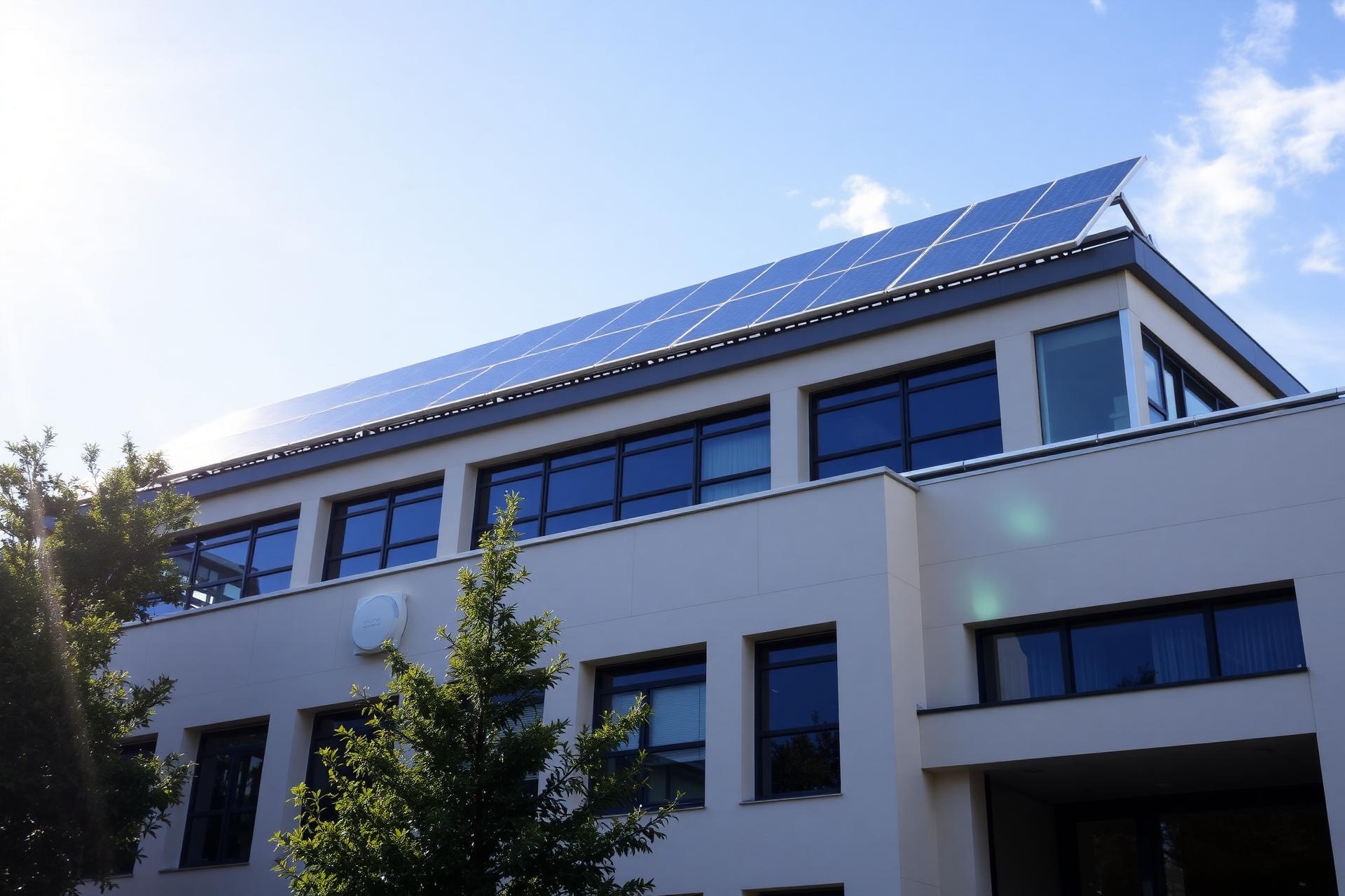 Edificio pubblico con pannelli fotovoltaici
